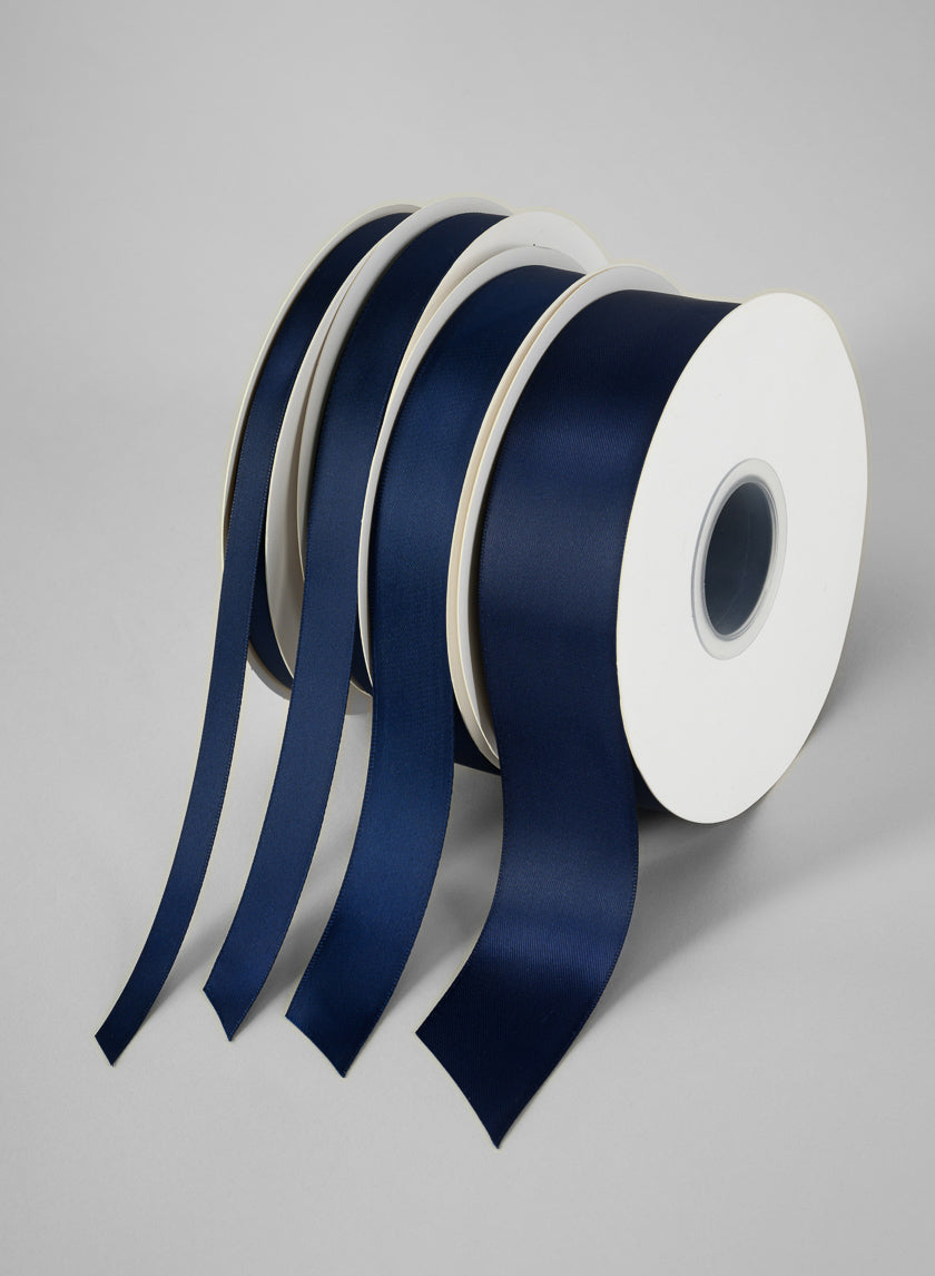 5/8in Navy Double Faced Satin Ribbon 50 Yard Spool Decor Jamali Garden