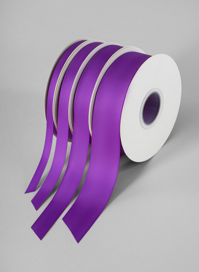 Purple Double Faced Satin Ribbon 50 Yard Spool Decor Jamali Garden
