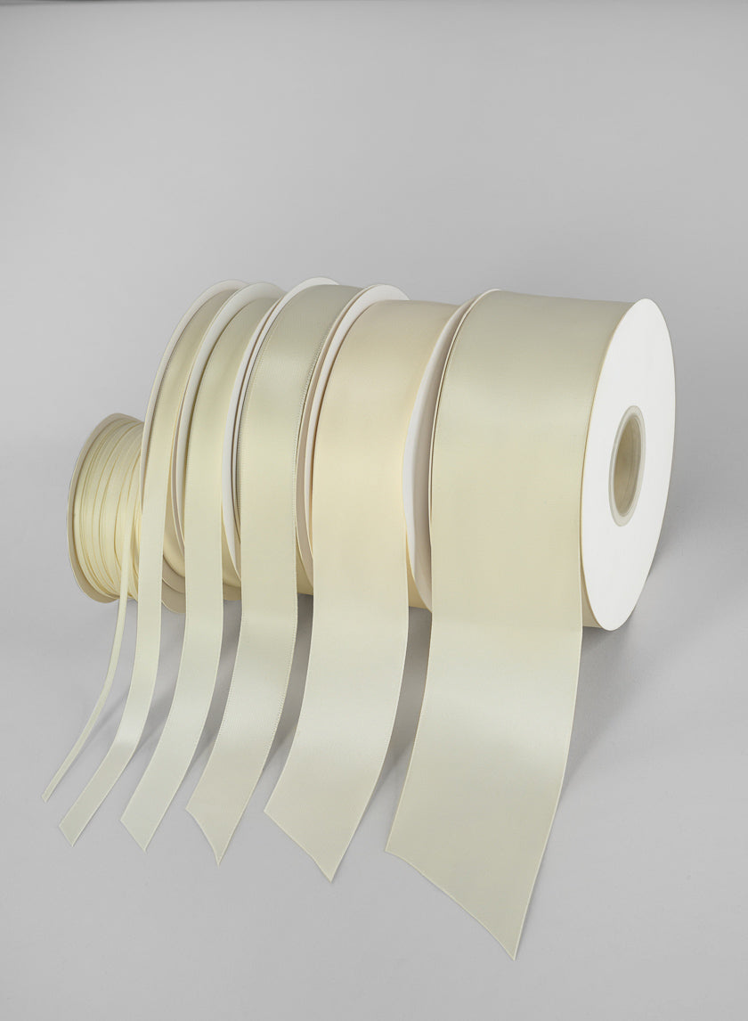 Antique White Double Faced Satin Ribbon 50 Yard Spool Decor Jamali Garden