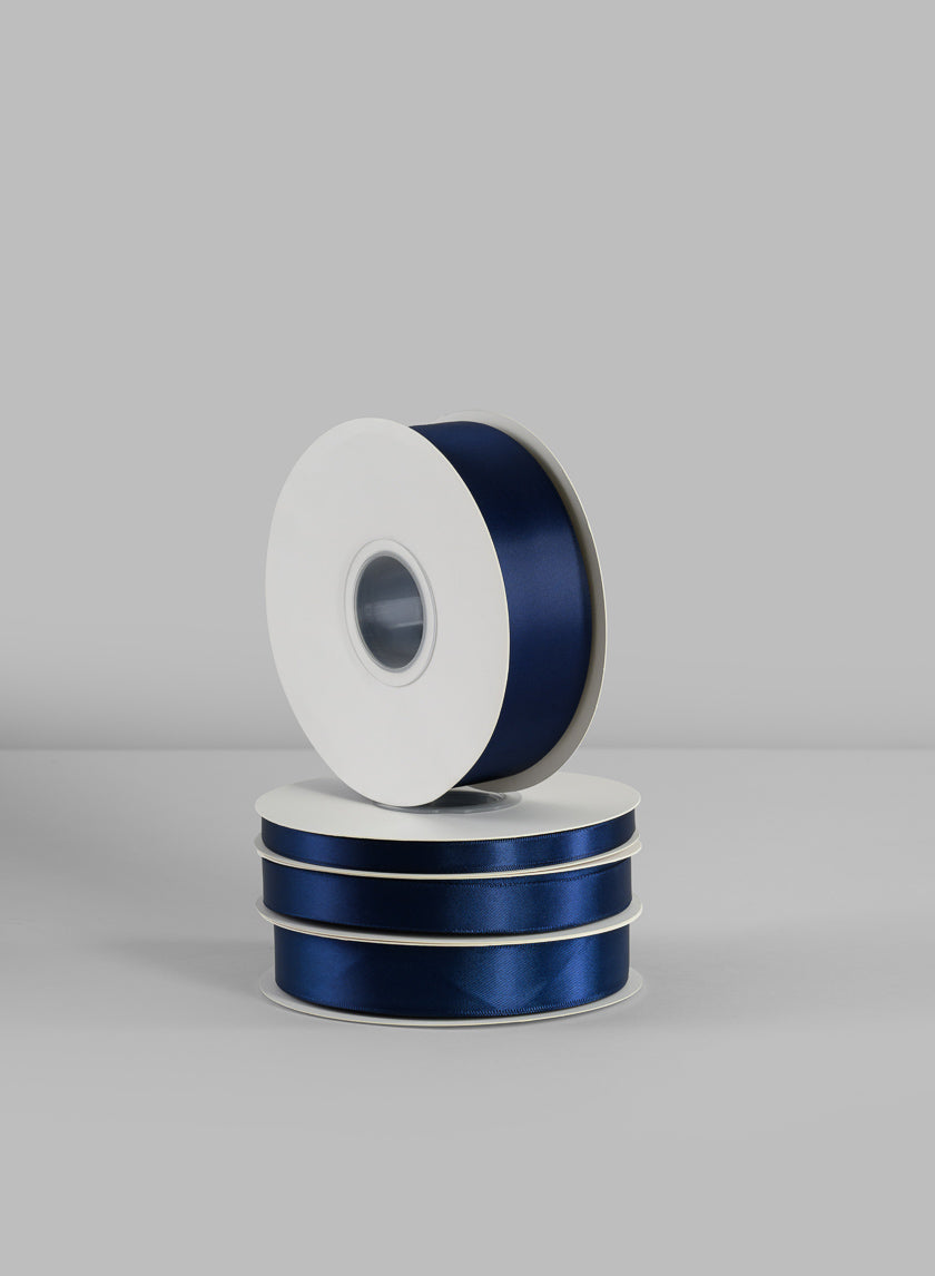 Navy Double Faced Satin Ribbon 50 Yard Spool Decor Jamali Garden