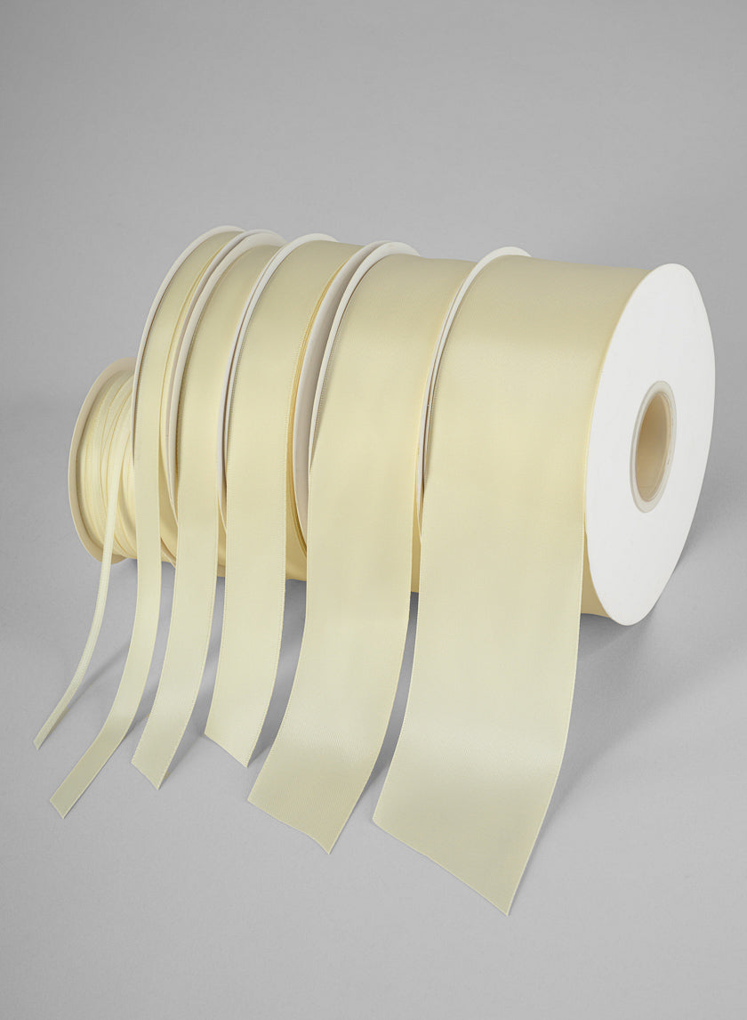Ivory Double Faced Satin Ribbon 50 Yard Spool Decor Jamali Garden