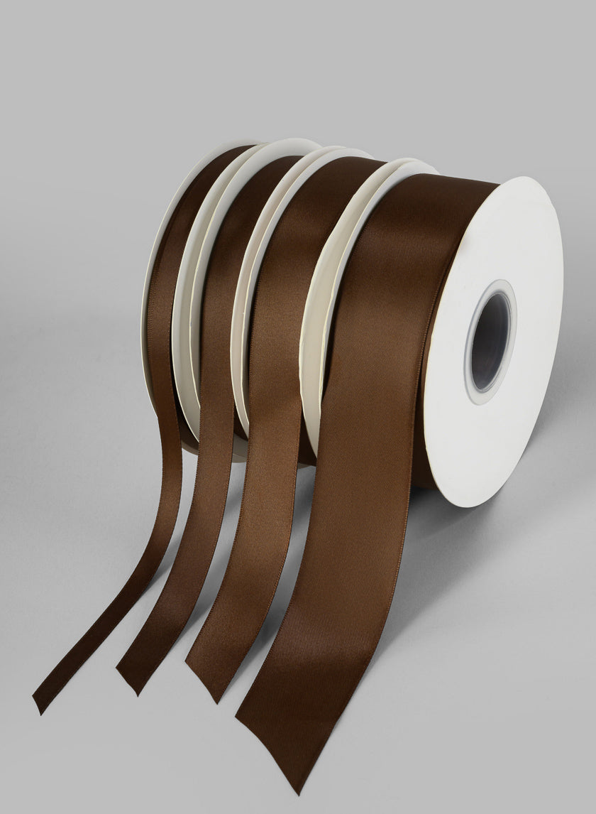 Brown Double Faced Satin Ribbon 50 Yard Spool Decor Jamali Garden