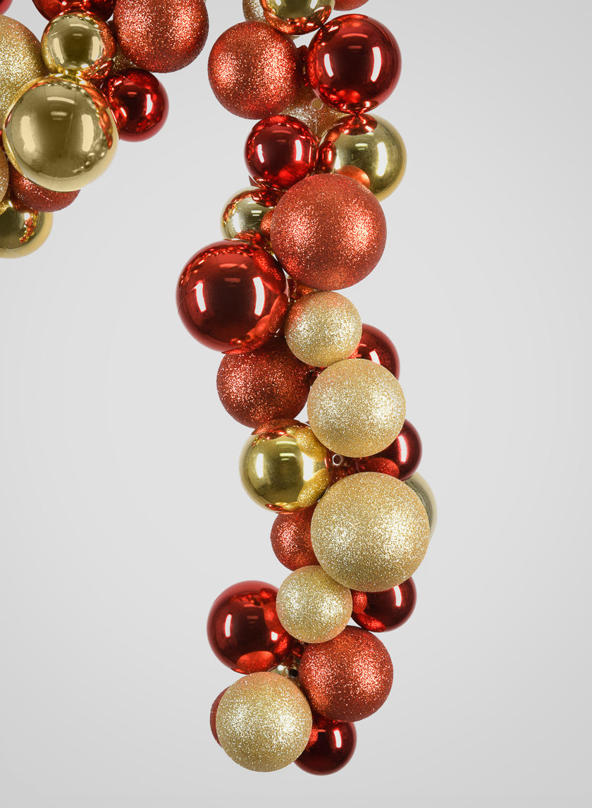 55in Long Red Gold Festive Ball Garland Decor Jamali Garden