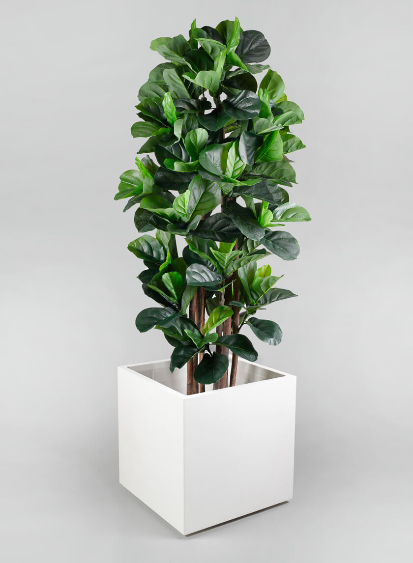 19.5in Tall Millennium Pearl Cube Planter Decor Jamali Garden