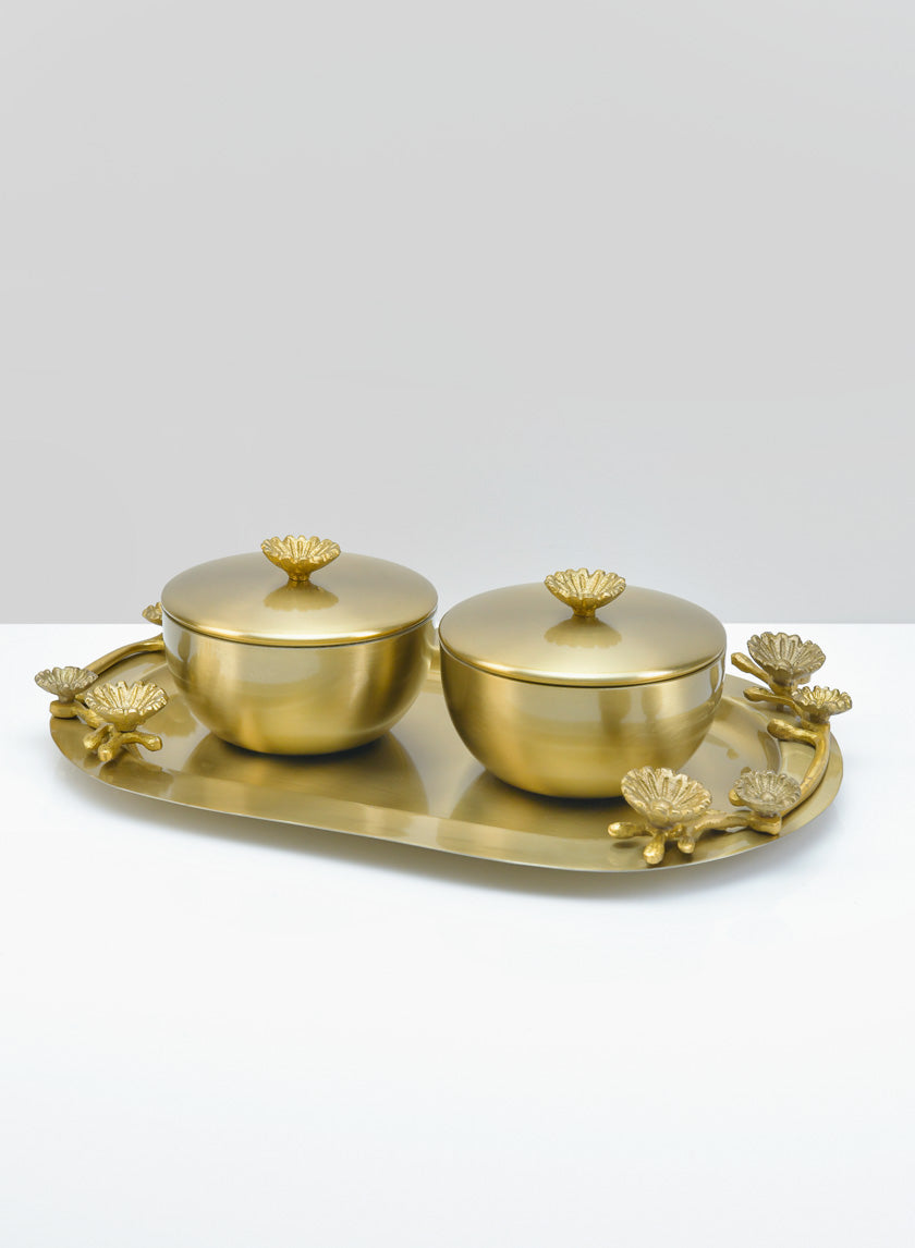 Kamran Tray with Two Bowls