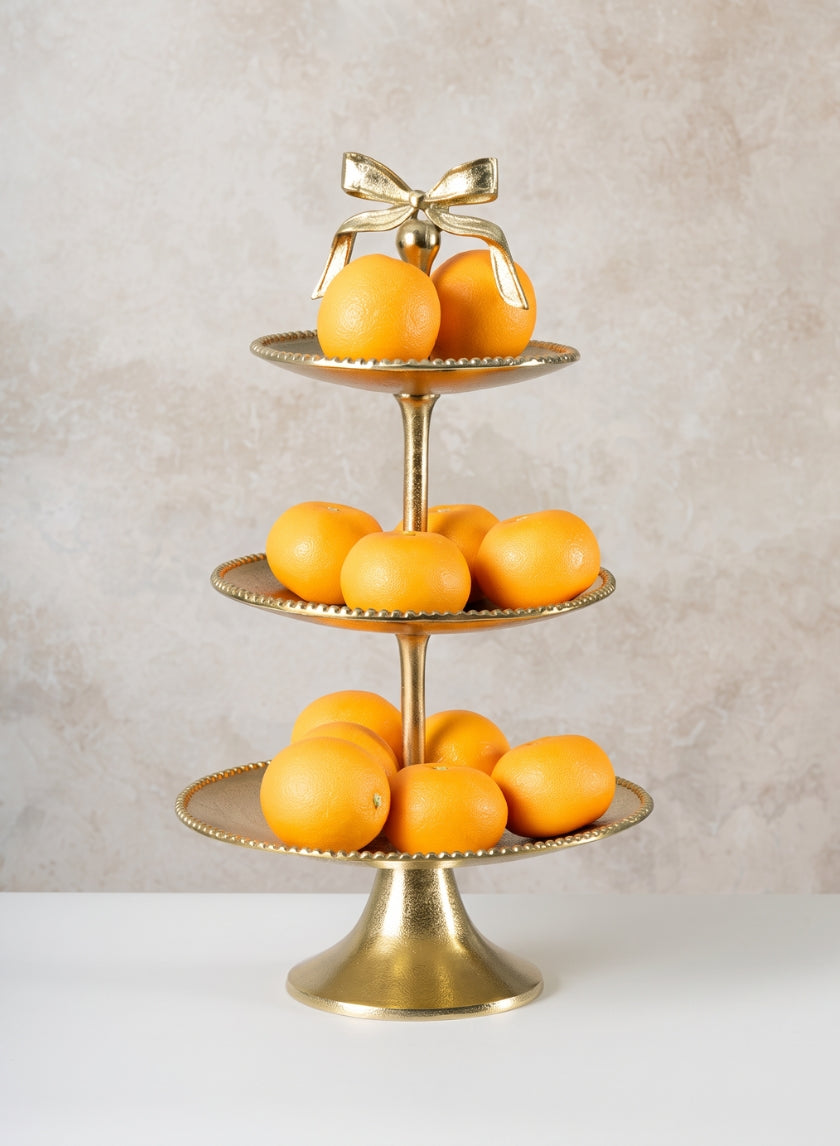 21in Tall Atelier 3 Tier Gold Display Metal Stand Decor Jamali Garden
