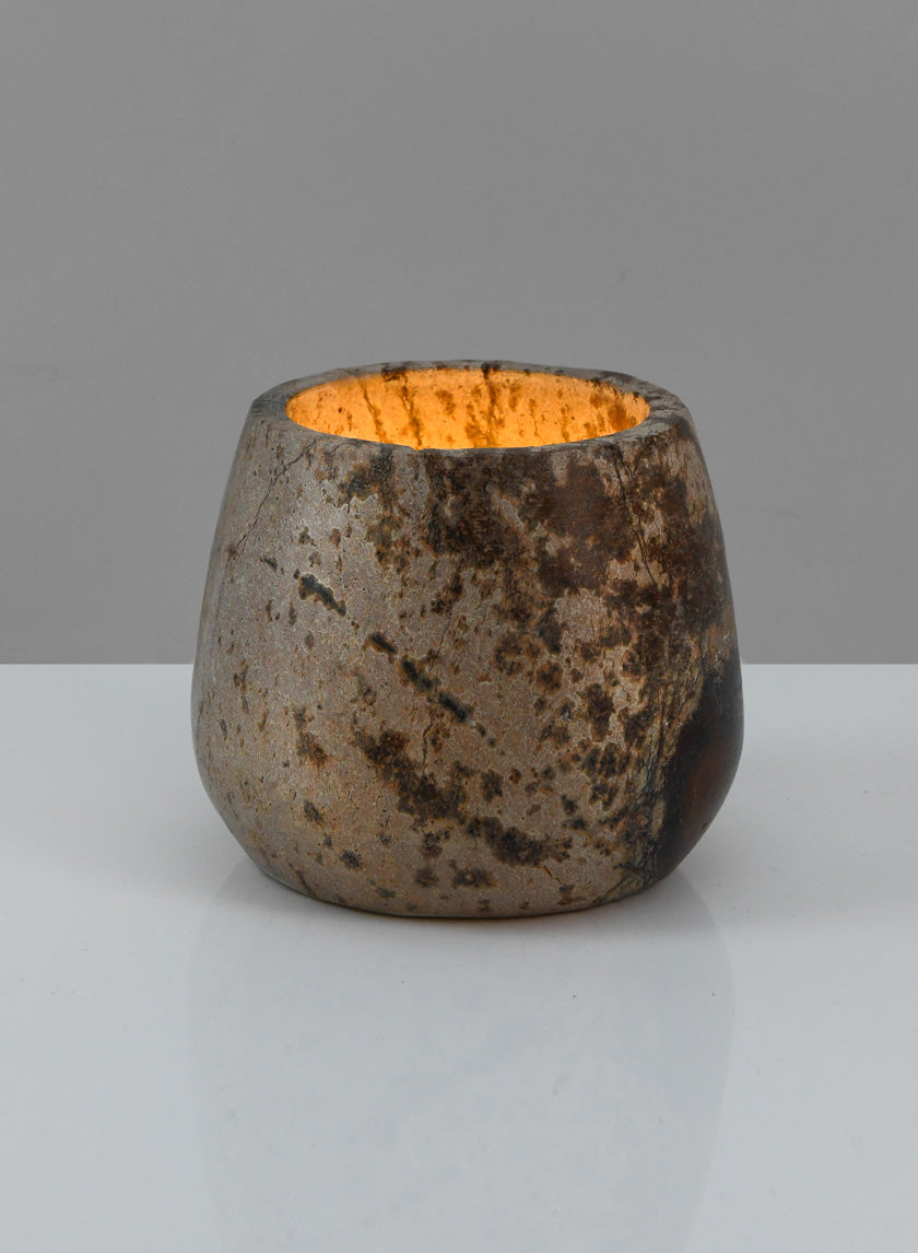 3in Tall Jaipur Forest Brown Marble Bowl Decor Jamali Garden