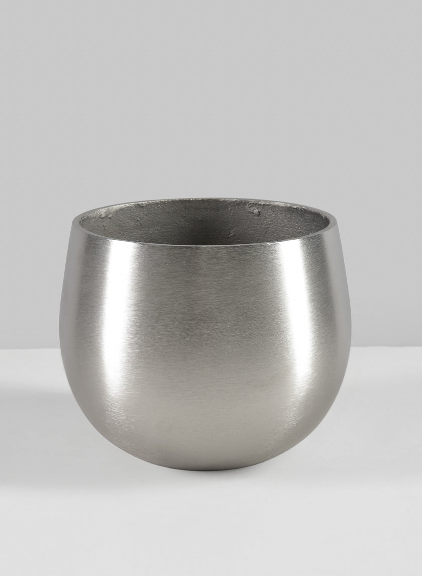 Araami Matte Silver Aluminium Bowl Decor Jamali Garden
