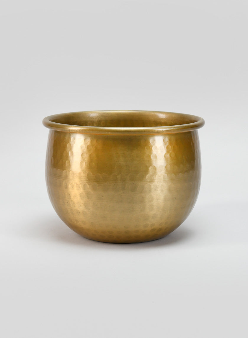 Devdas Brass Look Aluminium Indoor Garden Pot