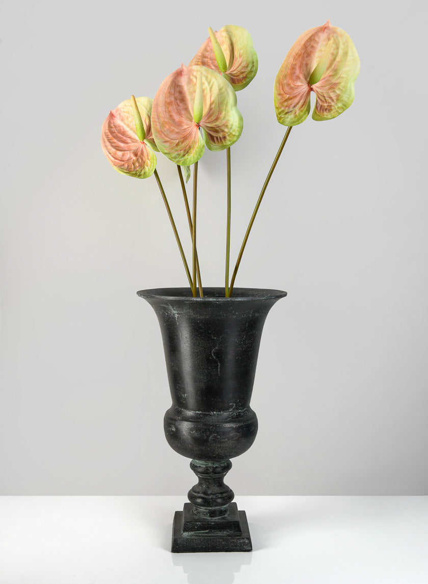 14.5in Tall Aged Bronze Urn Decor Jamali Garden