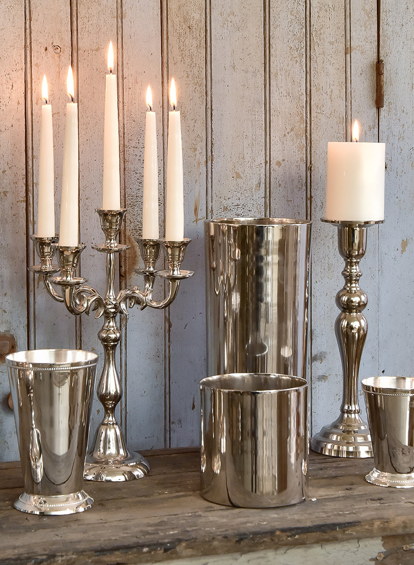 Nickel Plated Aluminum Cylinder Decor Jamali Garden