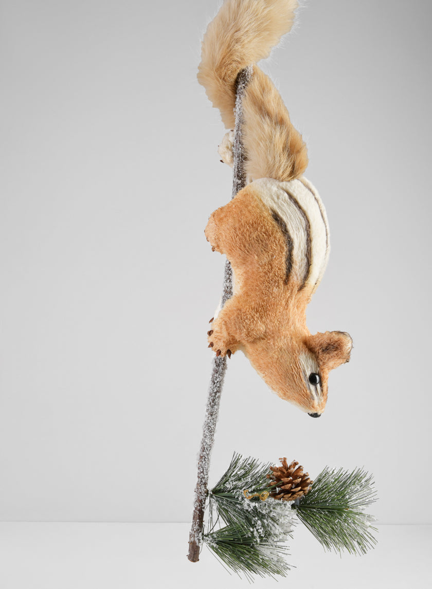 28in Long Brown Squirrel Branch Decor Jamali Garden
