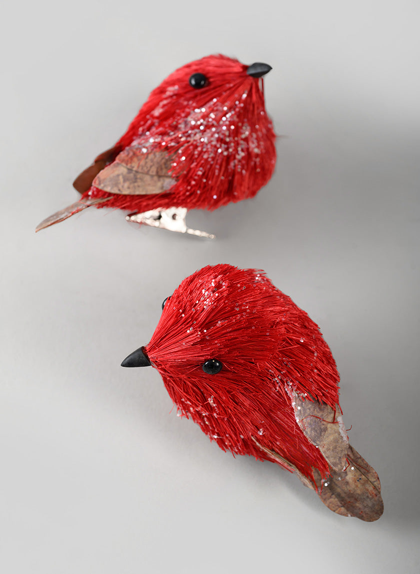 3in Long Rustic Red Forest Mini Birds, Case of 6 Decor Jamali Garden