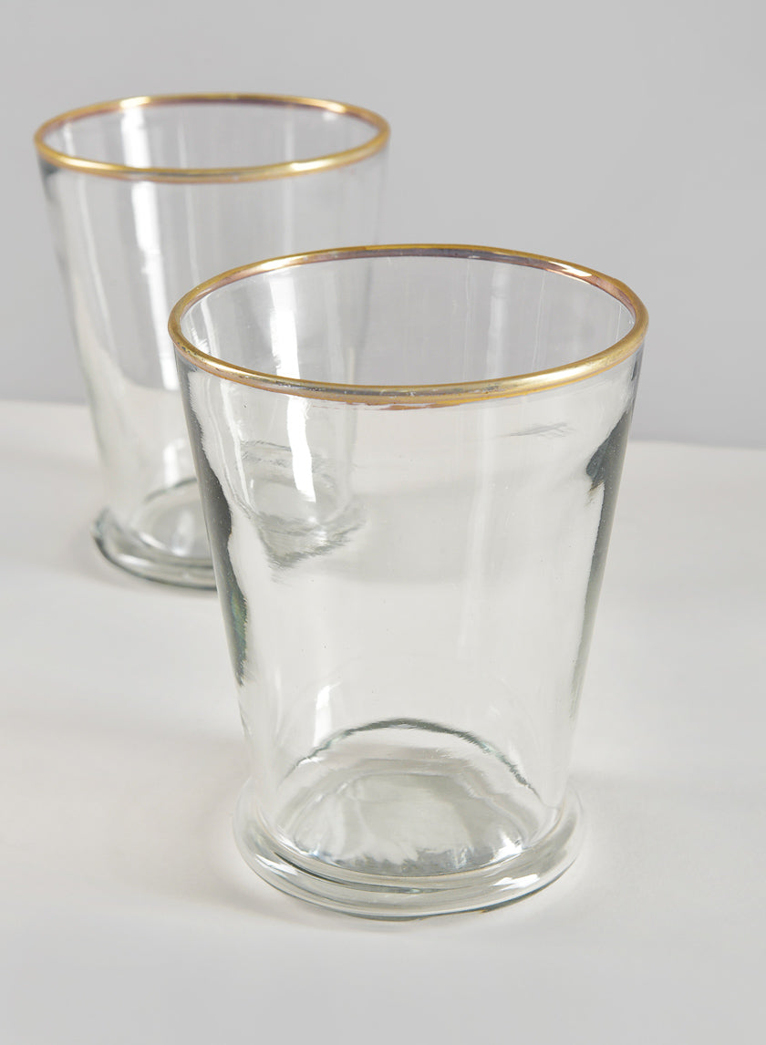 4.5in Tall Gold Rim Glass Julep Cup Vase, Set of 4 Decor Jamali Garden