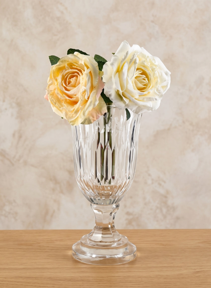 9.5in Tall Limoge Etched Glass Urn Decor Jamali Garden