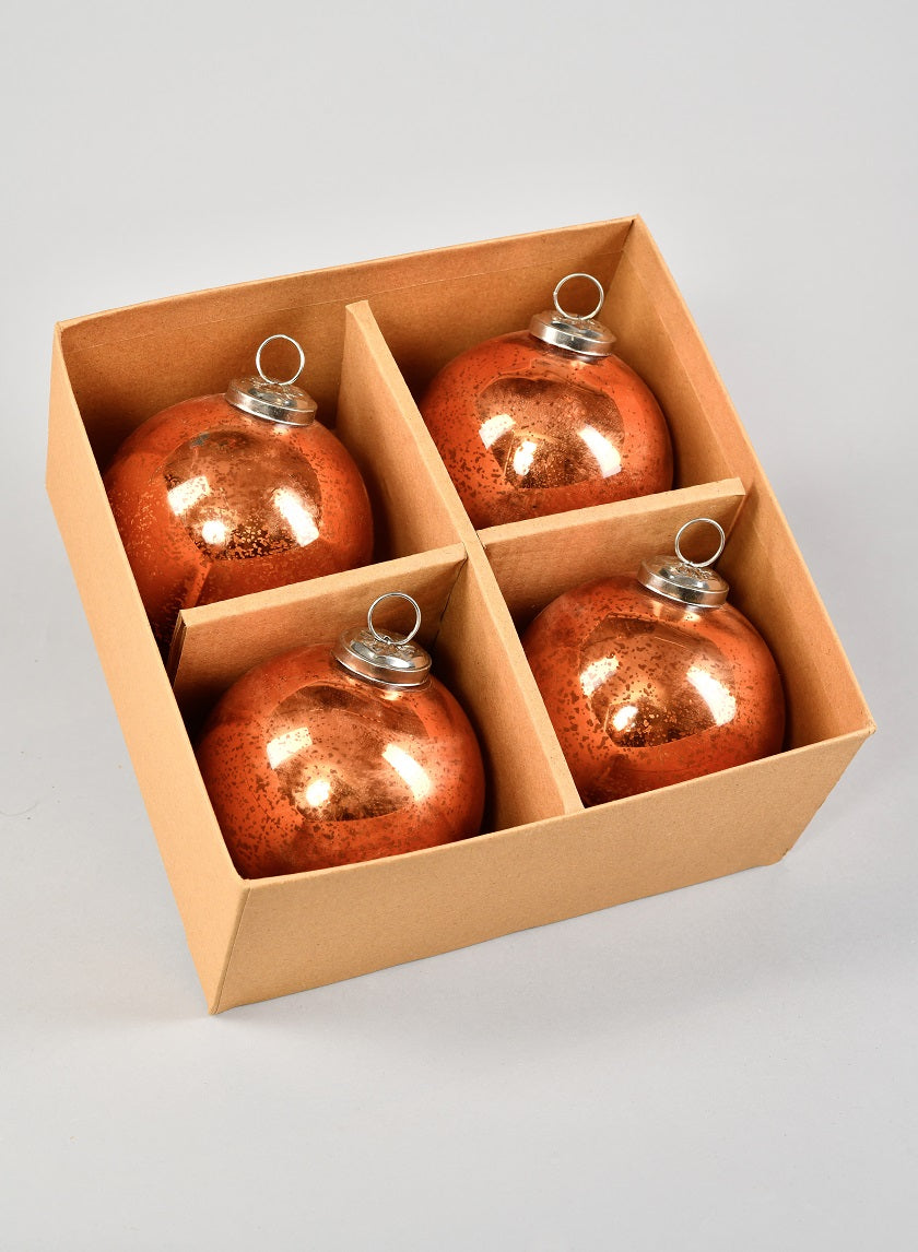 Antique Copper Glass Ornament Balls, Case of 8 Decor Jamali Garden