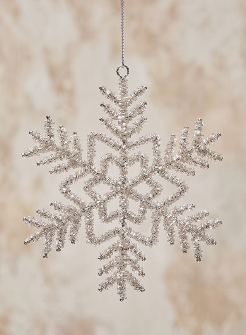 4in Wide Rhinestone Silver Metal Snowflake, Large, Set of 6 Decor Jamali Garden