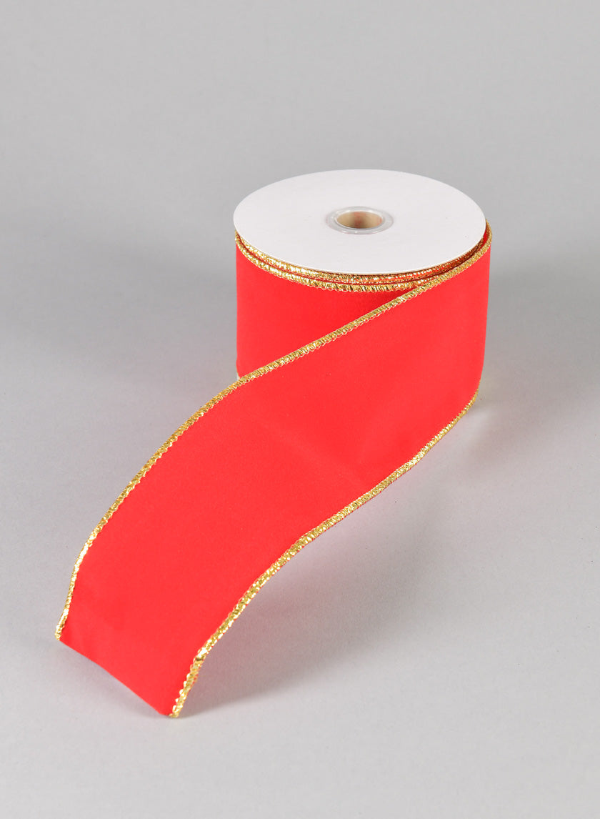 30ft Long Roll Ribbon-Red W/Gold Glitter Decor Jamali Garden