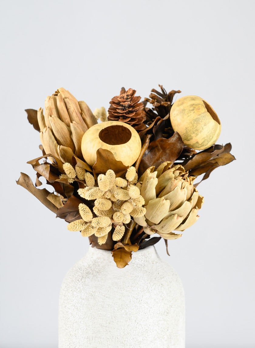 14in Long Mixed Dried Pods and Leaves Bouquet Decor Jamali Garden