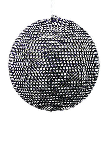 Black With Silver Diamond Bead Balls, Deer & Ribbon Decor Jamali Garden