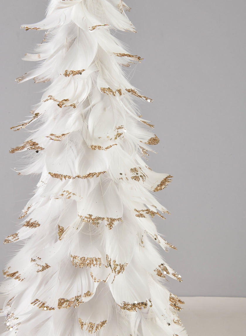 18in Tall White Feather Tree Decor Jamali Garden