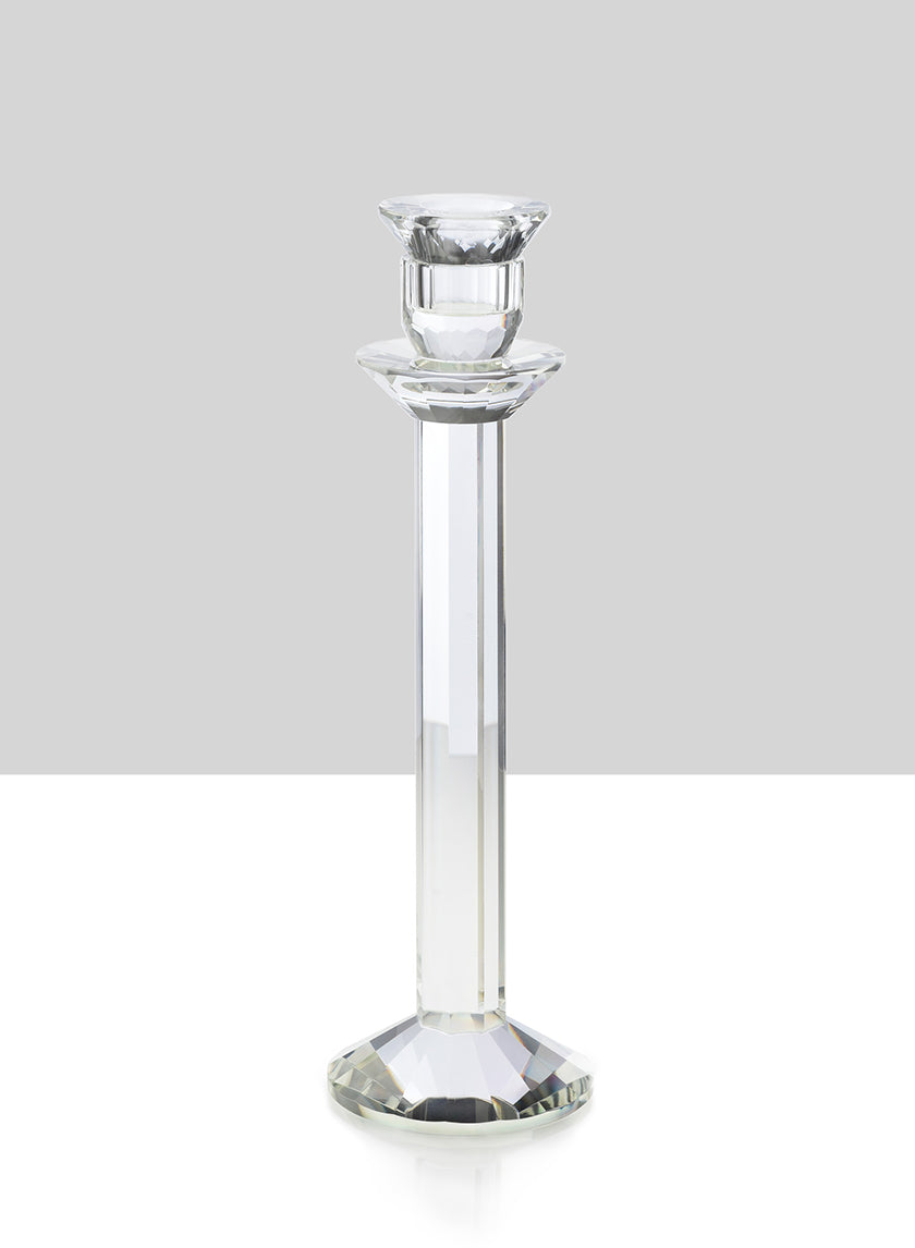Faceted Stem Crystal Glass Candlesticks Decor Jamali Garden