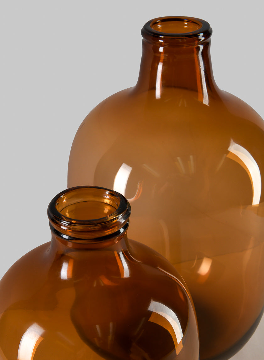 Mesquite Amber Bottle Vase Decor Jamali Garden