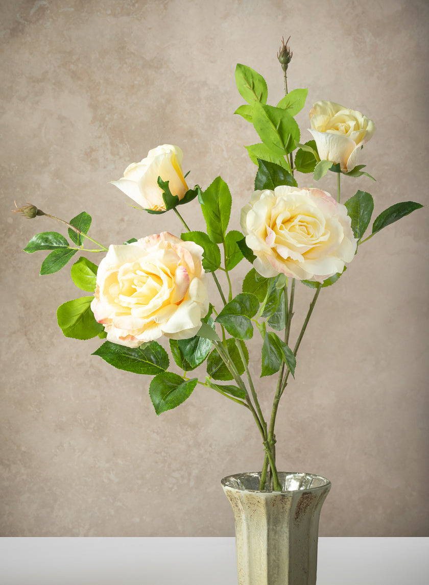 32in Long Yellow Real Touch Garden Rose Spray, Case of 12 Decor Jamali Garden