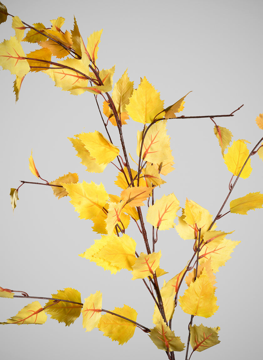 51in Long Real Touch Yellow Leaf Birch Spray, Case of 12 Decor Jamali Garden