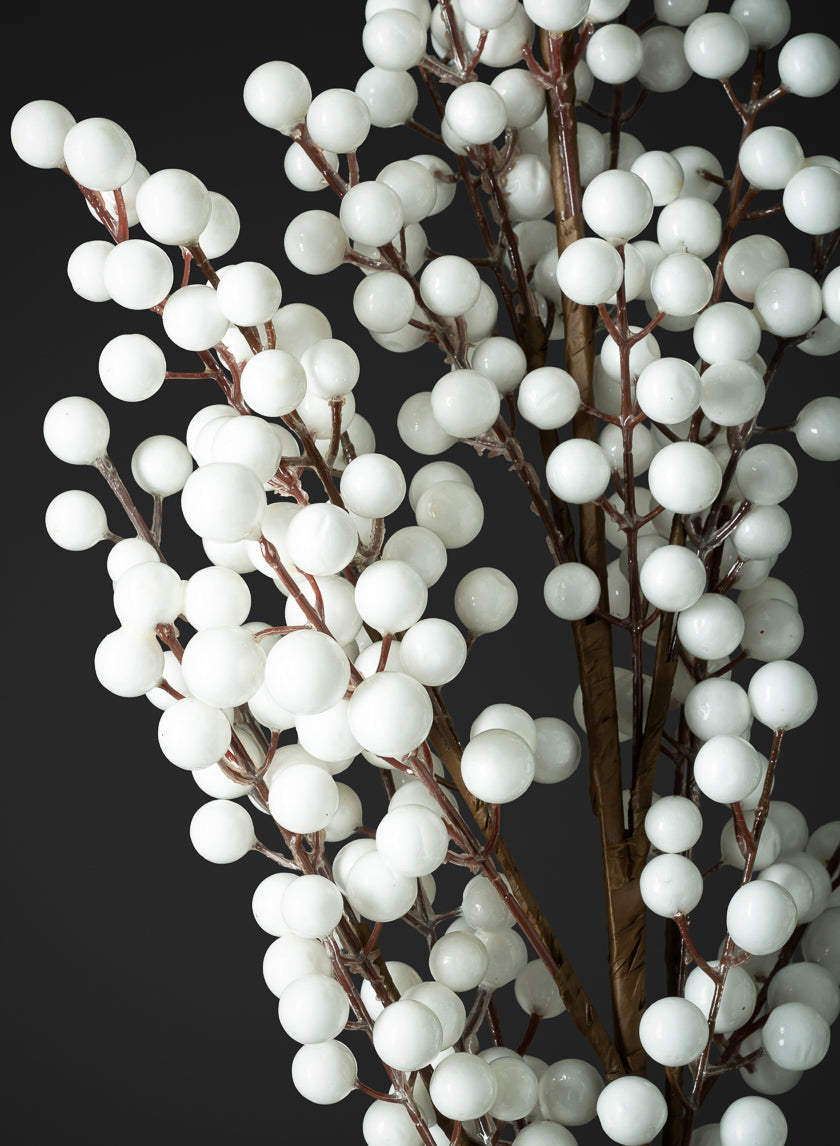 38in Long White Holly Berry Pick, Case of 12 Decor Jamali Garden