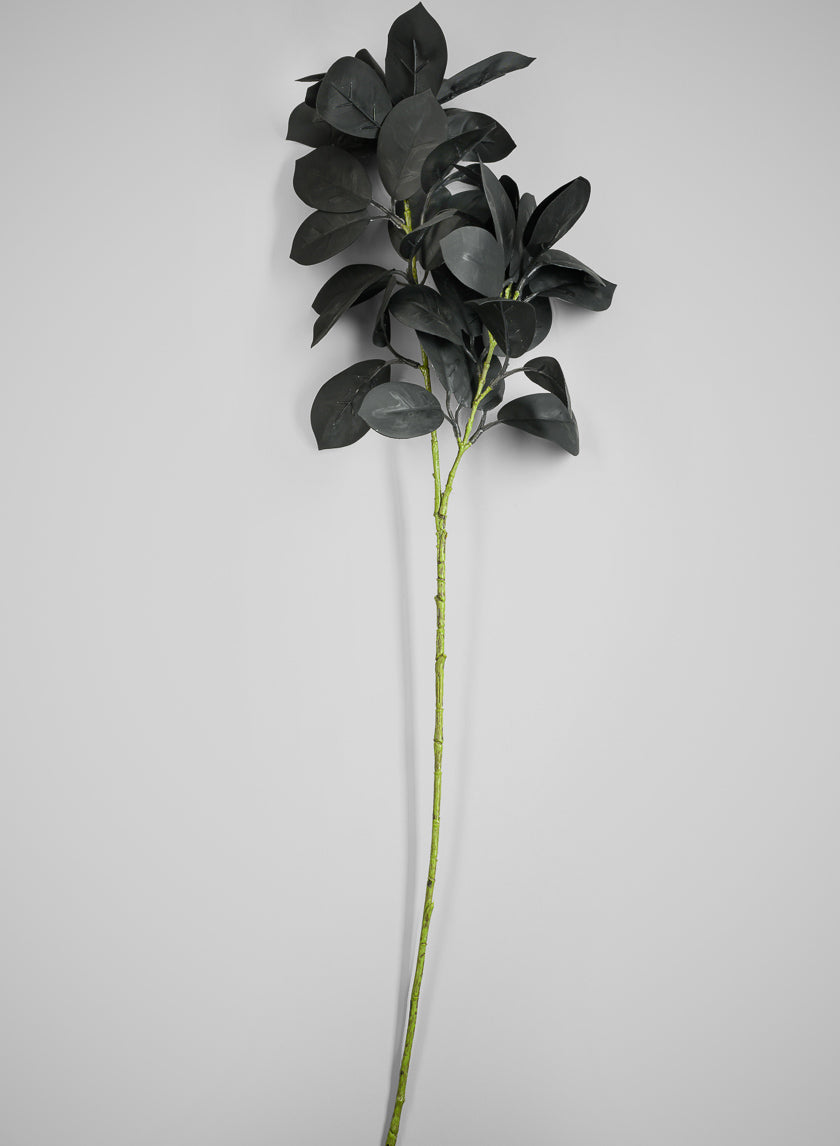 27in Long Black Rubber Fig Leaf Spray, Case of 12 Decor Jamali Garden