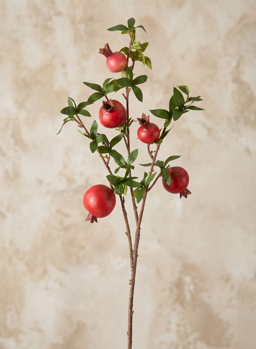34in Tall Red Pomegranate Branch, Case of 12 Decor Jamali Garden