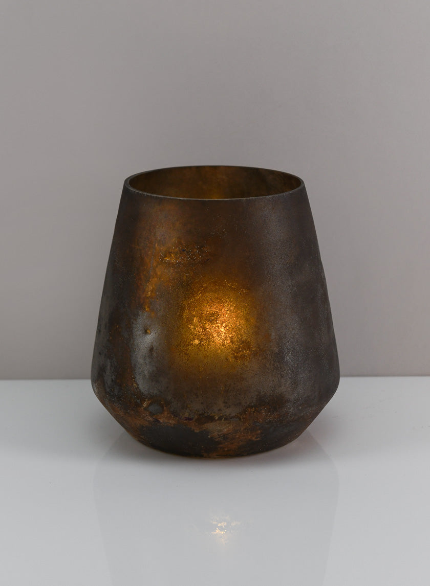 6in Wide Grenoble Slate Black Glass Bowl Decor Jamali Garden