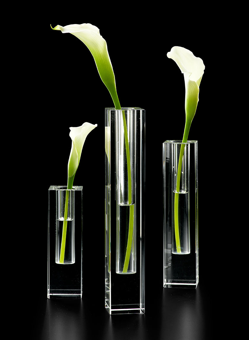 Square Glass Crystal Bud Vases Decor Jamali Garden