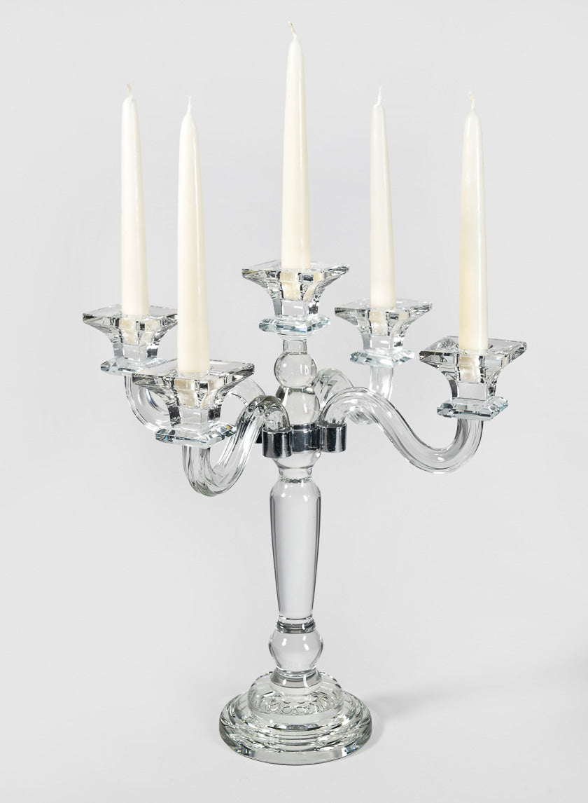 15in Tall Crystal Square Cup Candelabra Decor Jamali Garden