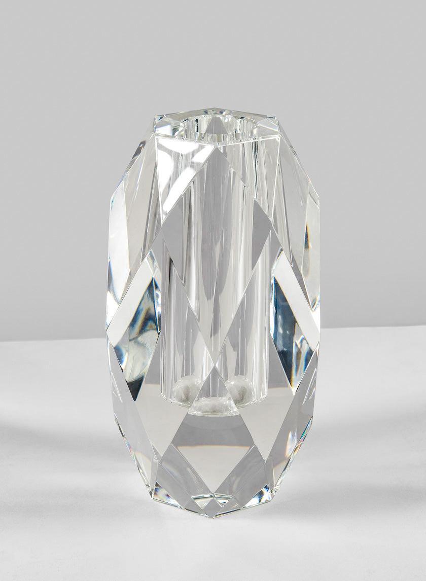 6in Tall Diamond Cut Crystal Glass Vase Decor Jamali Garden
