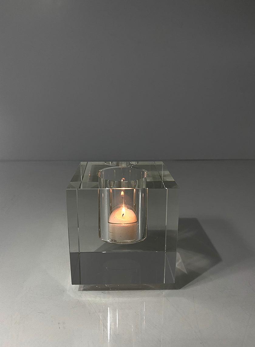 3.25in Square Crystal Glass Vase Decor Jamali Garden