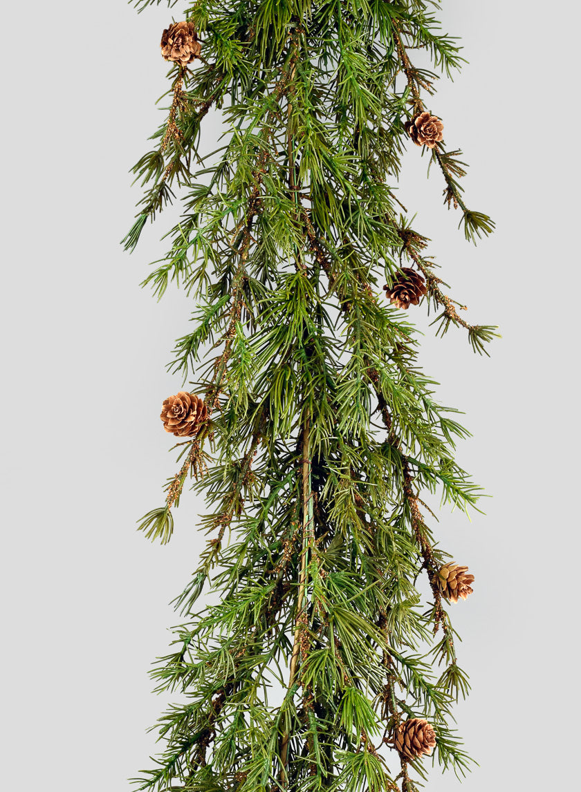 5ft Cypress Garland with Pine Cones Decor Jamali Garden