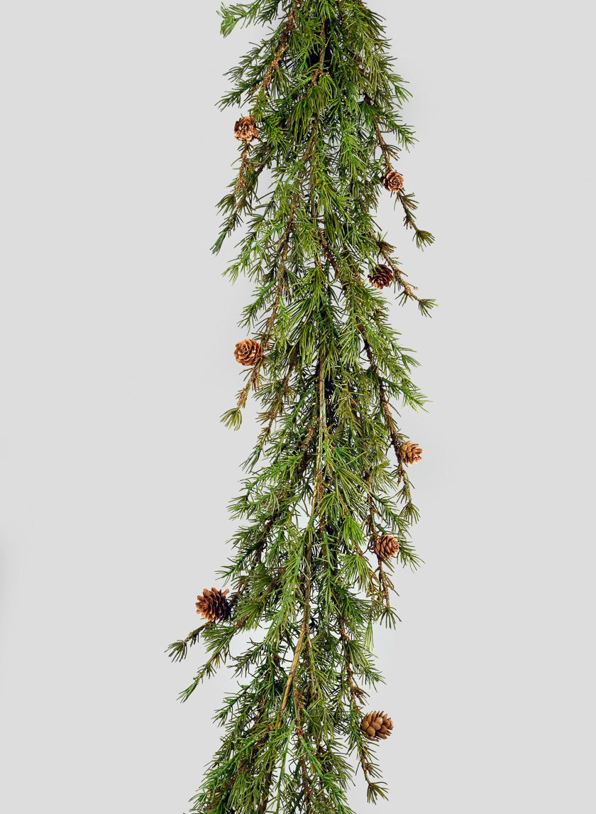 5ft Cypress Garland with Pine Cones Decor Jamali Garden