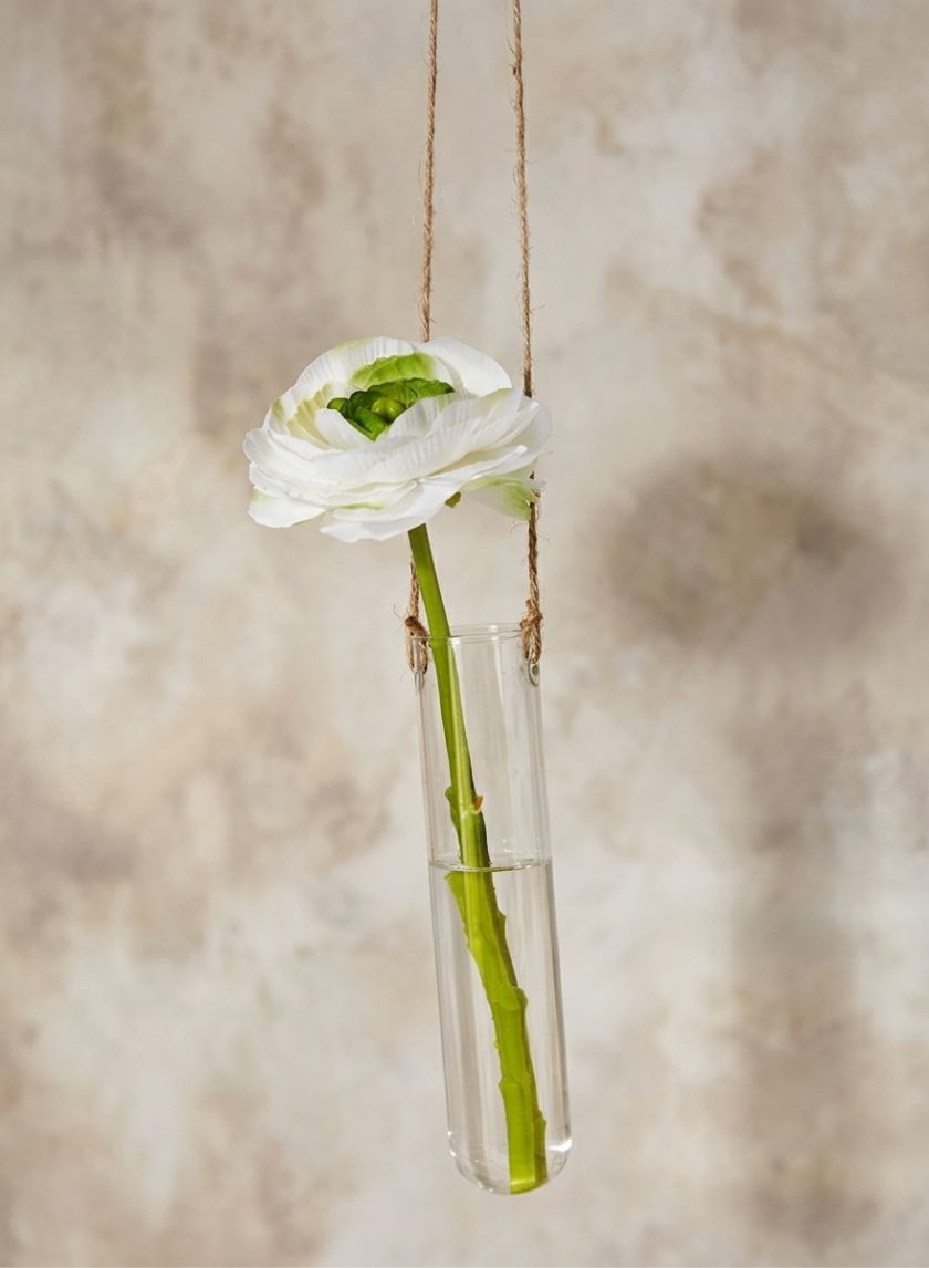 7in Tall Hanging Glass Tube Vase Decor Jamali Garden