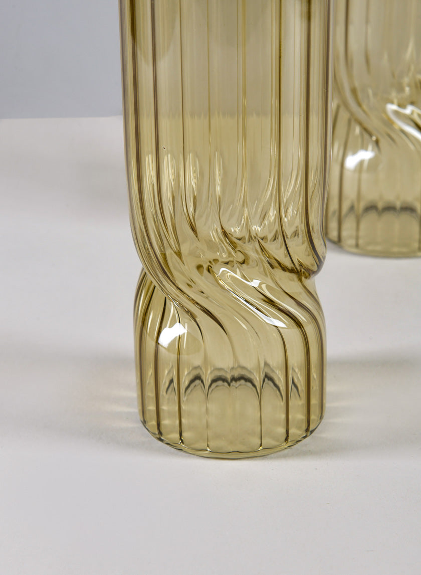 Cuddle Olive Glass Vase, Set of 4 Decor Jamali Garden