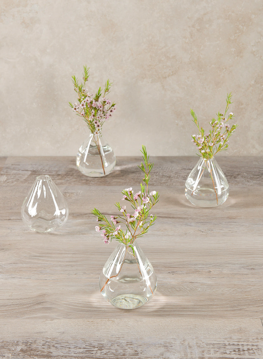 Veroce Pear Glass Vase, Set of 4 Decor Jamali Garden