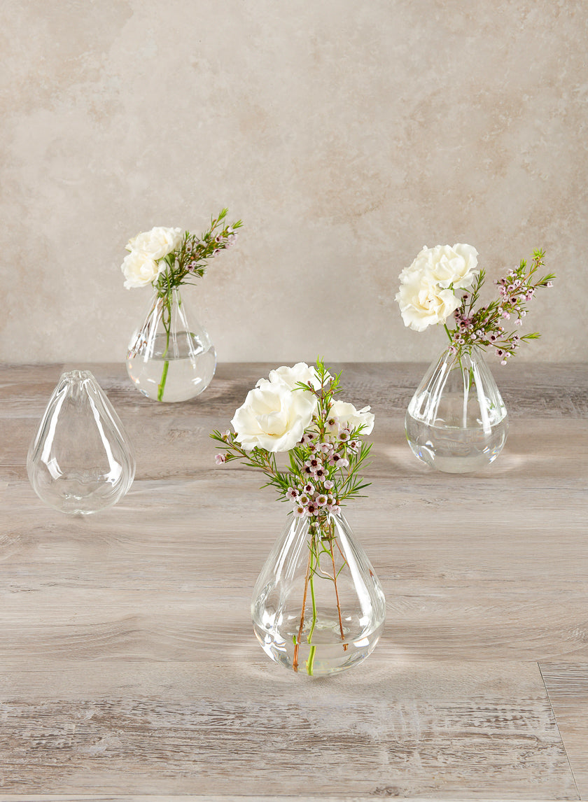 Veroce Pear Glass Vase, Set of 4 Decor Jamali Garden