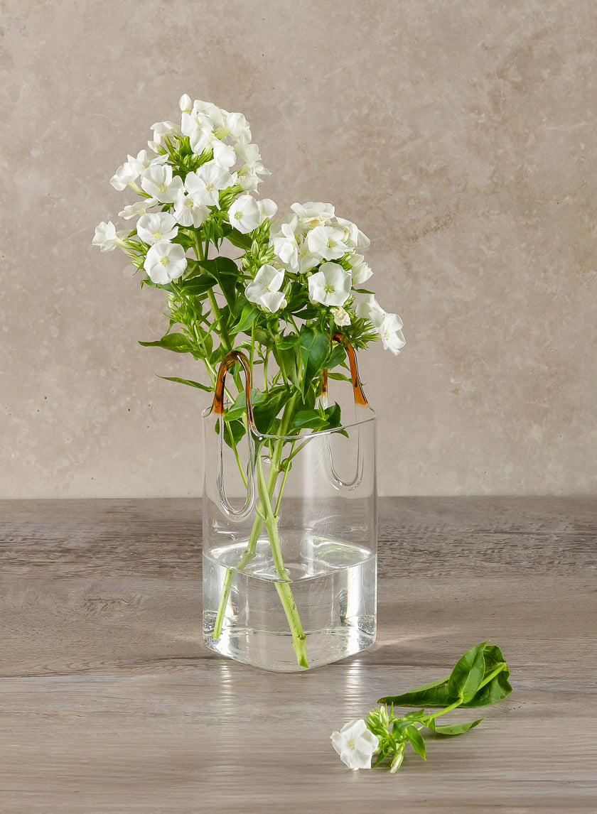 6.5in Tall Le Sac Bag Glass Vase, Mini Decor Jamali Garden