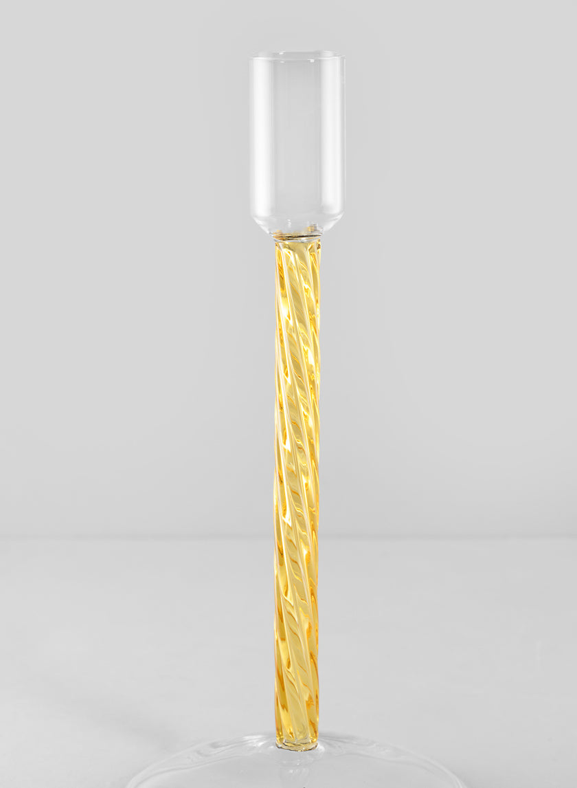 Luxe Amber Glass Candle Stick Decor Jamali Garden