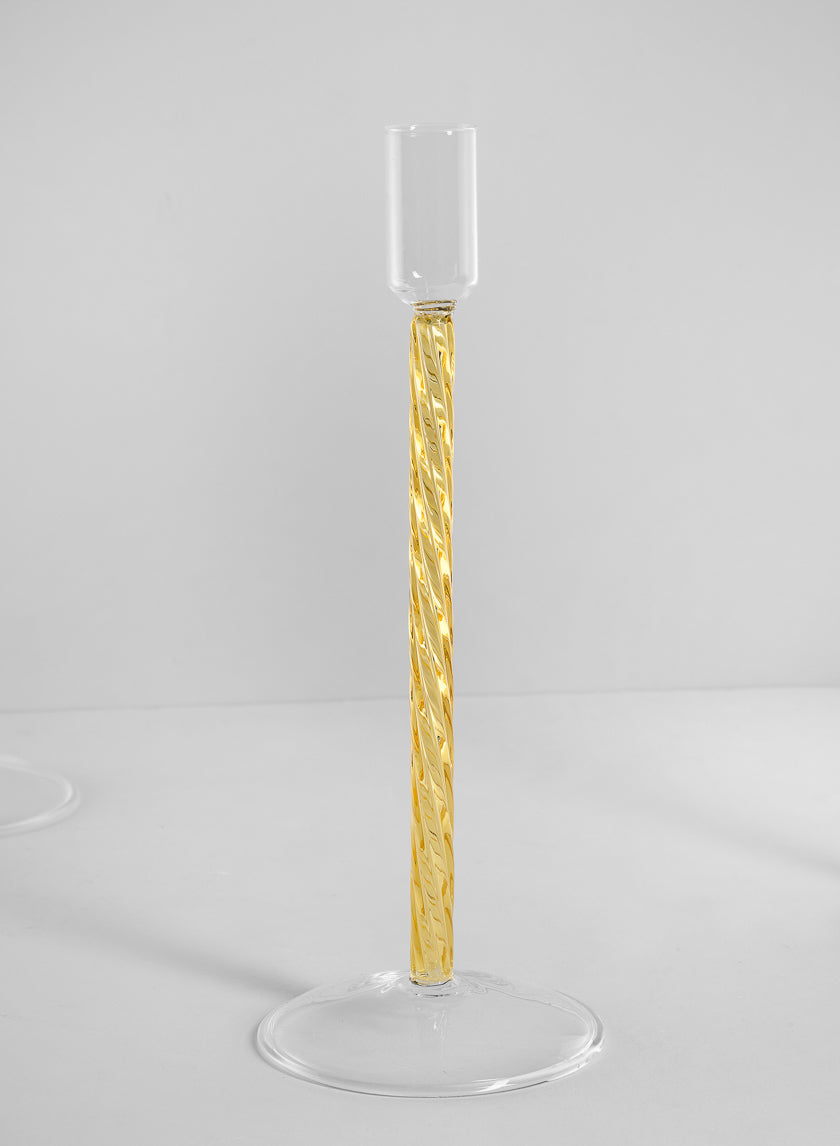 Luxe Amber Glass Candle Stick Decor Jamali Garden