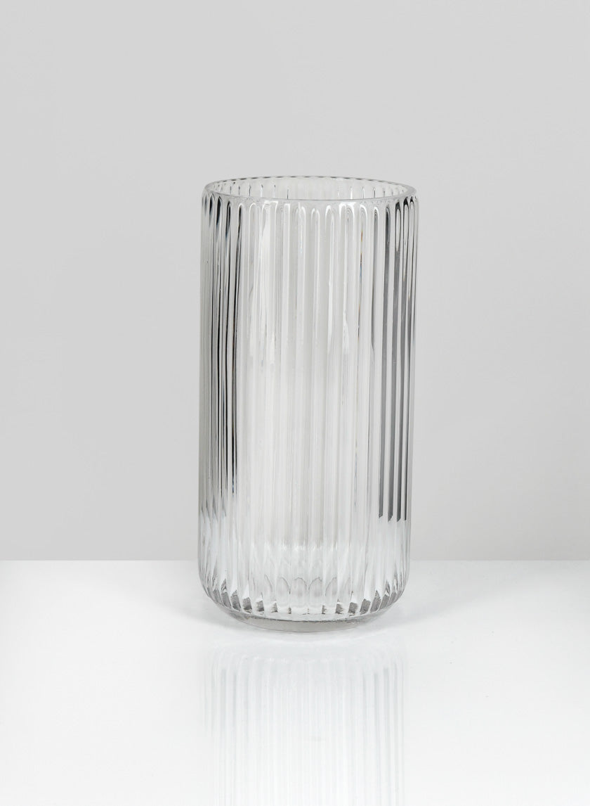Pleated Clear Glass Vase Decor Jamali Garden