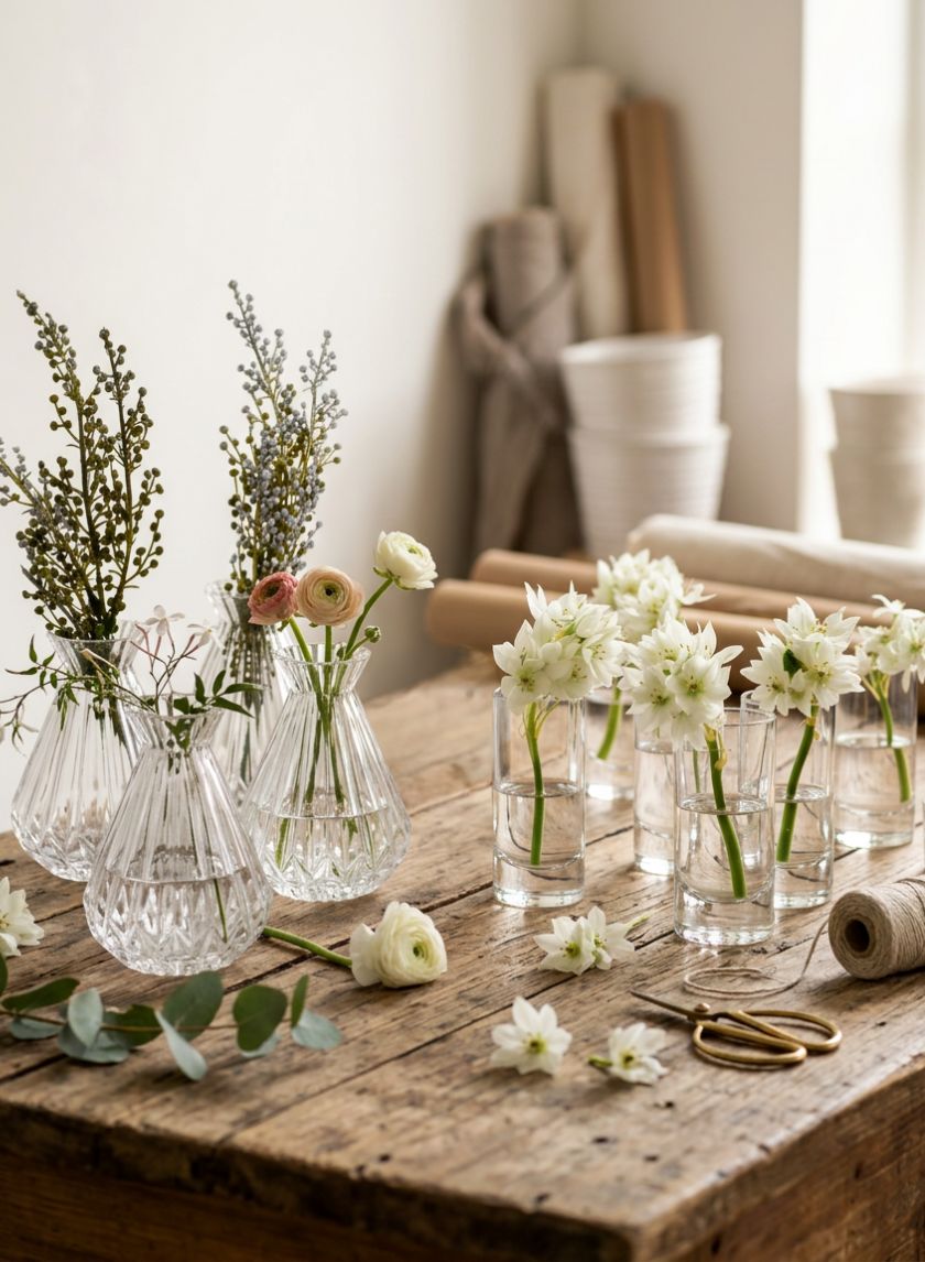 4in Tall Clear Glass Cylinder, Set of 4 Decor Jamali Garden