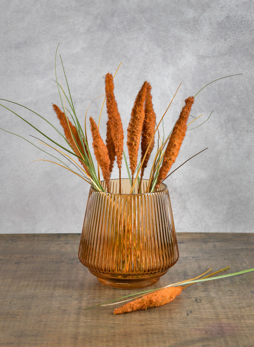 Tropez Amber Glass Vase Decor Jamali Garden