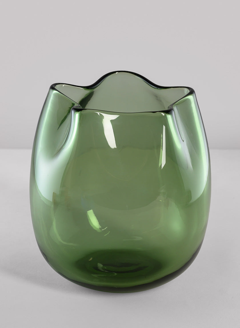 Green Boyton Art Deco Glass Vase Decor Jamali Garden